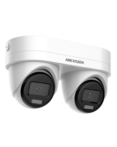 Hikvision DS-2CD2346G3D-IZ2UY/SL 4MP 2.8/4mm Motorized Varifocal Lens AcuSense Darkfighter Dual Turret IP Camera Strobe/Siren/Mic/Speaker WHITE