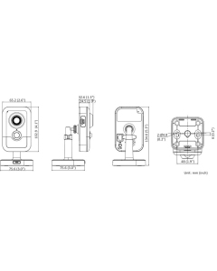 Hikvision DS-2CD2443G2-I 4MP 2.8mm 10m IR AcuSense Fixed Cube Network Camera with Mic WHITE