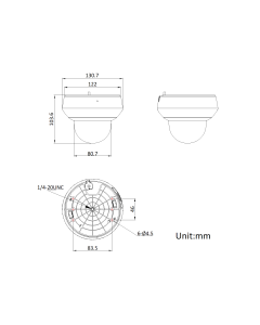 Hikvision DS-2DE2A404IWG1-E 4MP 4x Zoom DarkFighter AcuSense 2-inch Mini PT Dome Camera 20m IR