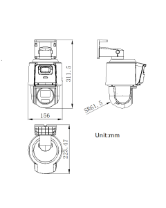 Hikvision DS-2SE3C410MWG-E/14 4MP + 4MP 10x Zoom DarkFighter AcuSense 3-inch TandemVu PTZ Camera 80m IR + White Light