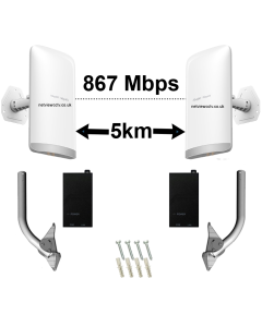 Ruijie RG-EST350 V2 Wireless Bridge Kit (x2) 5GHz 867Mbps Dual-Stream 5km Long Range P2MP