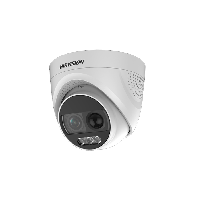 Hikvision DS-2CE72KF3T-PIRXO 3K 5MP ColorVu 2.8mm PIR Siren Turret Camera WHITE