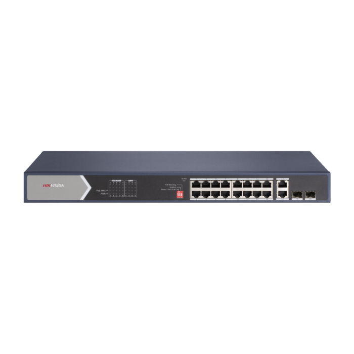 Hikvision 16-Port Gigabit PoE Switch DS-3E0520HP-E with 4x Hi-PoE, 2x Uplink, 2x Fiber Ports