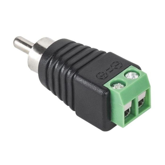 RCA Male (Phono) to Screw Terminal Connector CCTV Audio Balun