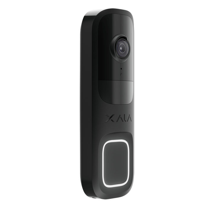 Ajax Doorbell 66391.125.BL1 Video Doorbell with Built-in AI and PIR Sensor BLACK Front angled view