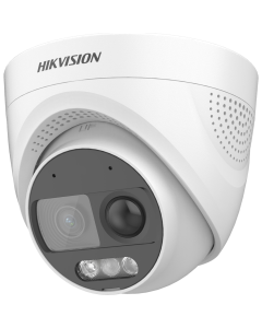 Hikvision DS-2CE72KF3T-PIRXO 3K 5MP ColorVu 2.8mm PIR Siren Turret Camera WHITE