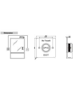 Hikvision DS-K7P03 No Touch Aluminum Panel Exit & Emergency Button