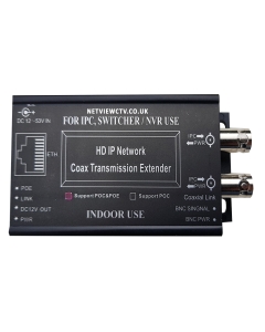 2CH IP over Coax Extender. Long-Range PoE & PoE+ CCTV distance up to 2500m 