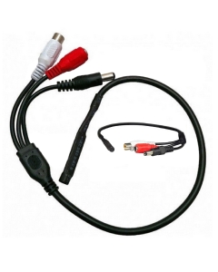 Covert CCTV Microphone Omnidirectional High Gain Covert Mic with 12v Power Pass Through
