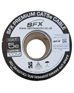 SFX 100m Cat5e Premium UTP Cable Solid Copper PE External Grade Black