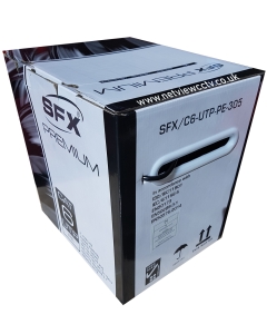 SFX 305m Cat6 Premium UTP Cable Solid Copper PE External Grade Black