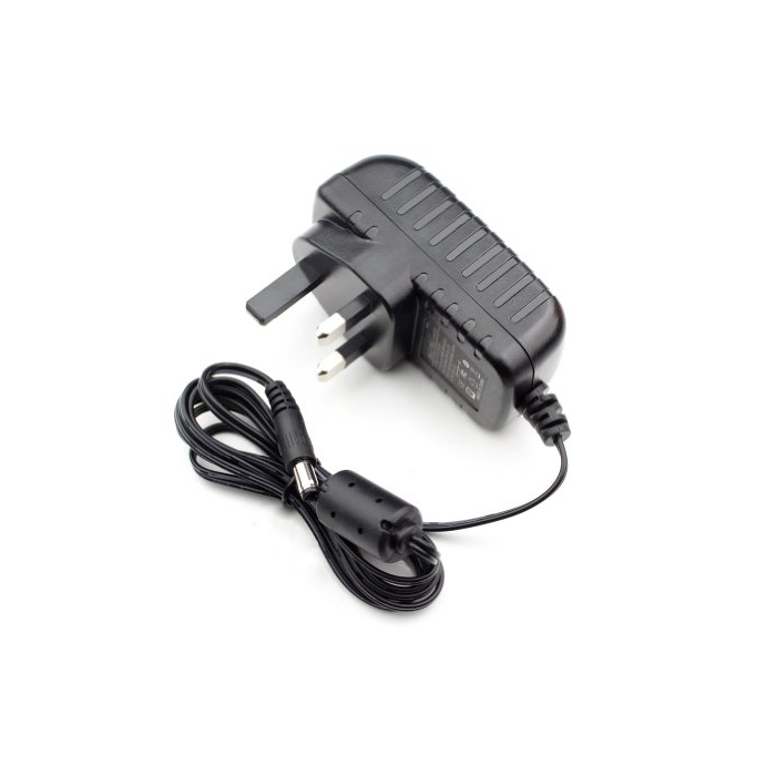 1-Way 2A (24W) 12V DC UK Plug In Power Supply for CCTV Cameras