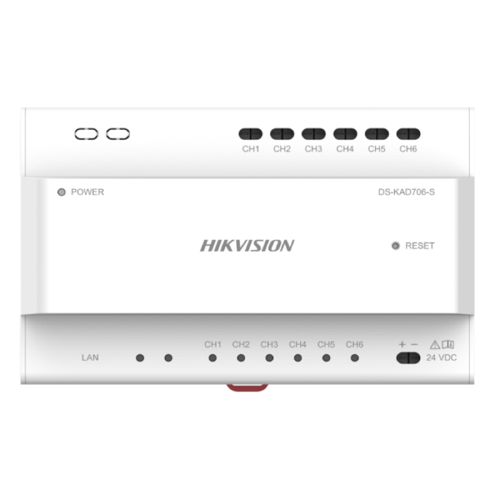 2-Wire Hikvision DS-KAD706-S 6-port IP Video/Audio Distributor without Power