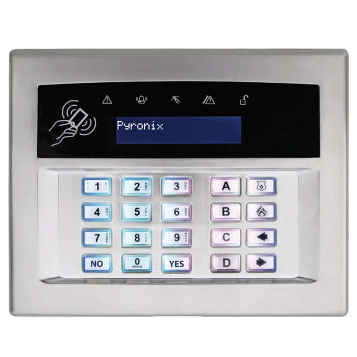 Pyronix EURO-LCDPZ/SCHROME Euro Satin Chrome LCD Prox Keypad