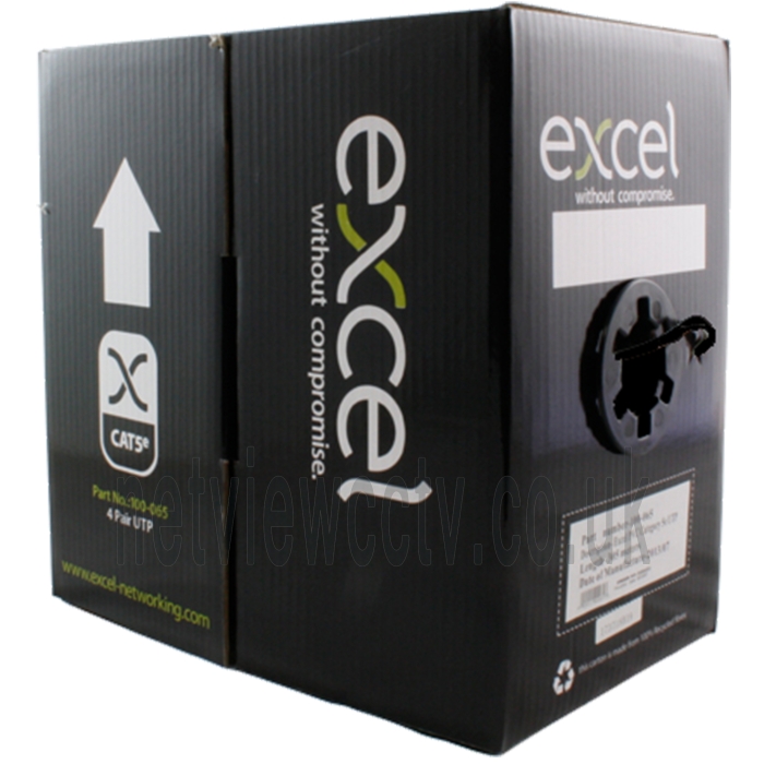 Excel 100-100 Cat6 305m UTP External (PE) Solid Copper BLACK