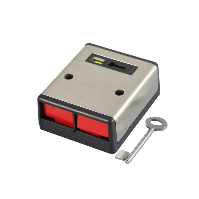 CQR -PADP2/SS/G1 Dual Push Panic Button Stainless Steel + Key