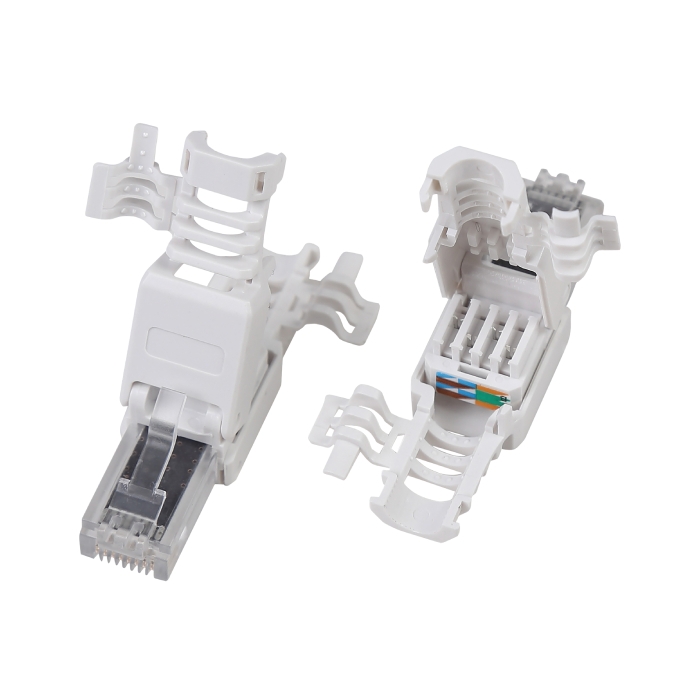 NV-EAG-P284M Cat6A UTP RJ45 Tool-less Plug/Crimp Fixed Ring for UTP Cat 6A Cable