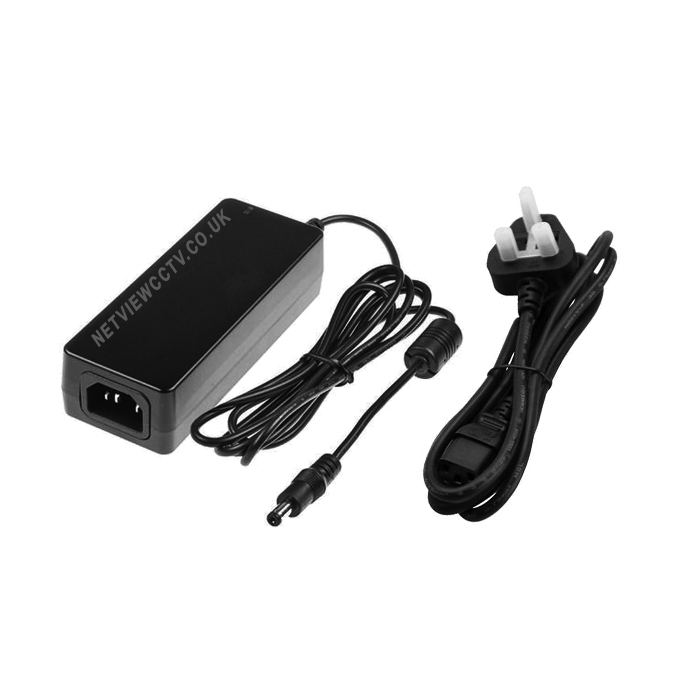 [1-Way] 12v DC 3.33Amp (40W) Power Supply with UK Power Cord