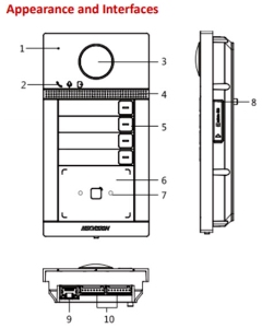 Hikvision DS-KV8413-WME1 2MP 4 Buttons Video Intercom Metal Villa Door Station