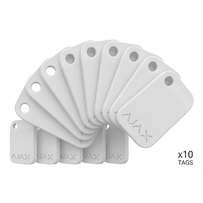 Ajax Tag (x10) for Keypad Plus & Touchscreen WHITE