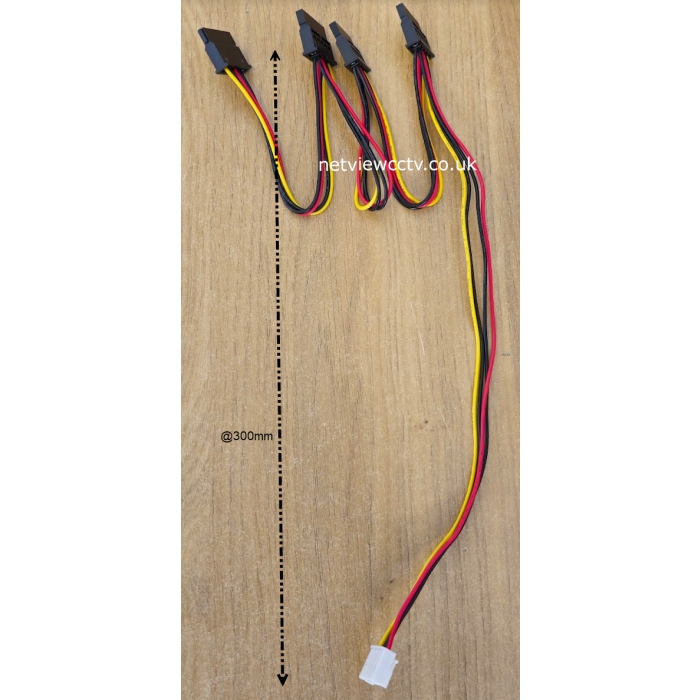 4xSata to 4-Pin Power Cable 300mm for Hikvision DVR/NVR Hard Drive