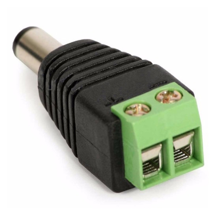 Male 2.1mm Power Connectors Jacks for CCTV Cameras Balun 12v & 24v Professional