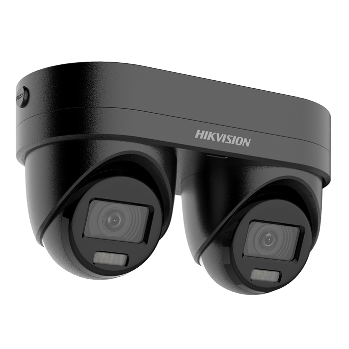 Hikvision DS-2CD2346G3D-IZ2UY/SL 4MP 2.8/4mm Motorized Varifocal Lens AcuSense Darkfighter Dual Turret IP Camera Strobe/Siren/Mic/Speaker BLACK