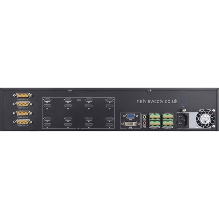 16xHDMI DS-6916UDI(B) 32ch@8MP Hikvision Decoder Back