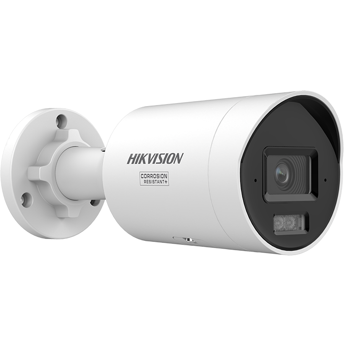 Hikvision 4MP DS-2CD2047G3 & 8MP DS-2CD2087G3 ColorVu 3.0 Gen3 Network IP Mini Bullet Camera in white, Right View