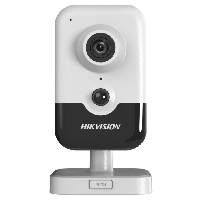 Hikvision DS-2CD2446G2-I 4MP 2.8mm 10m IR AcuSense DarkFighter Fixed Cube Network Camera with Mic WHITE