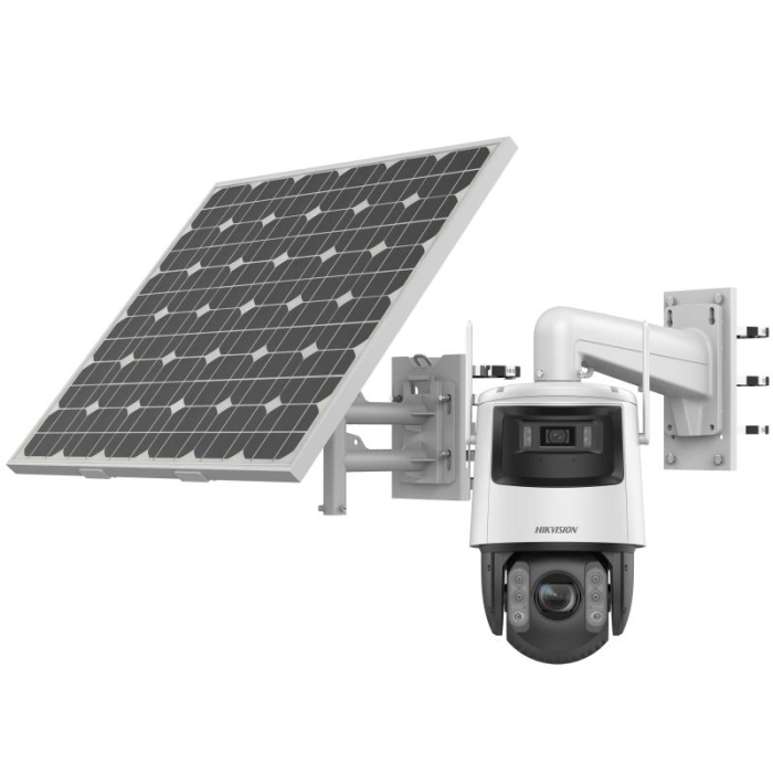Hikvision DS-2SE7C432IWG-K/4G/14 4MP 32x Zoom ColorVu 7-inch TandemVu PTZ Camera 200m IR 4G Solar Kit