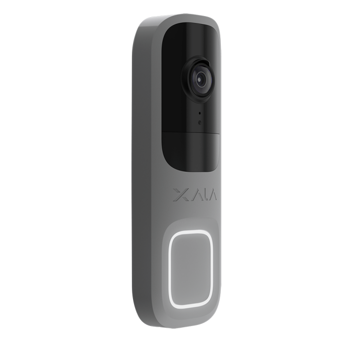 Ajax Doorbell 66393.125.GR1 Video Doorbell with Built-in AI and PIR Sensor GREY angled right view