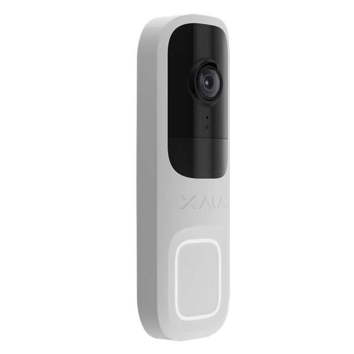 Ajax Doorbell 66390.125.WH1 Video Doorbell with Built-in AI and PIR Sensor WHITE angled view