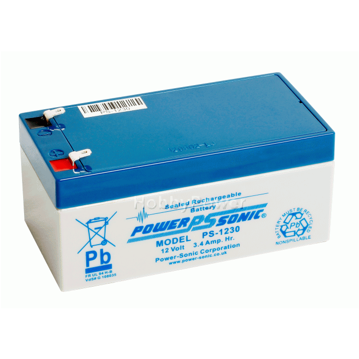 Power-Sonic PS1230 12v 3.4Ah rechargeable SLA Battery