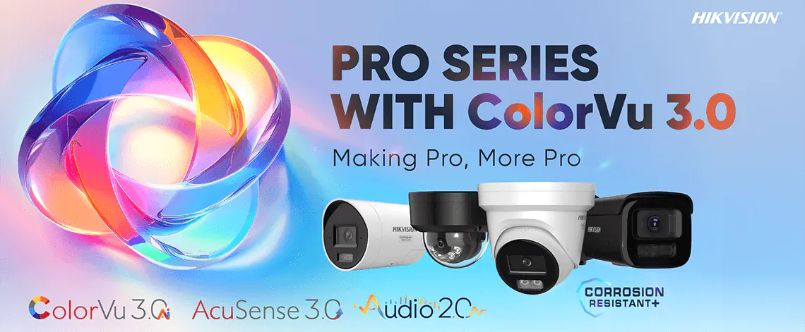 Hikvision Pro Series with ColorVu 3.0 — full colour night vision cameras