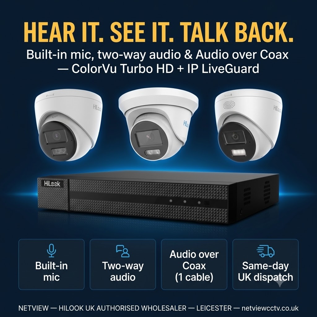 HiLook audio cameras guide: built-in mic, two-way audio and Audio over Coax