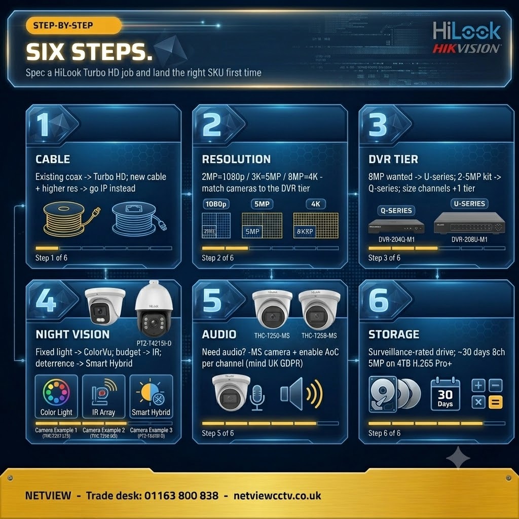 HiLook Turbo HD install workflow from coax to Hik-Connect