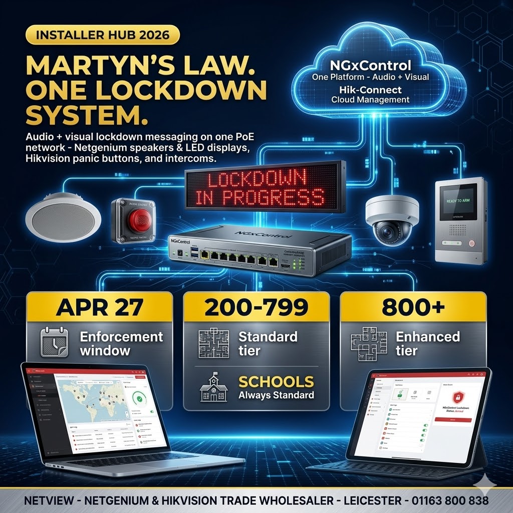 Martyn's Law lockdown system installer guide - Netgenium and Hikvision