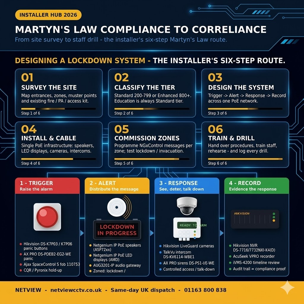 Six-step installer playbook for designing a Martyn's Law lockdown system