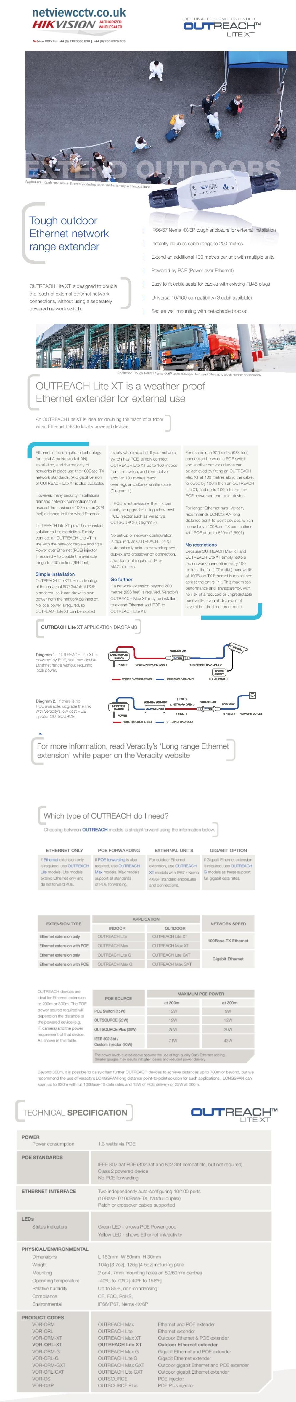 Veracity VOR-ORL-XT OUTREACH Lite XT IP Extender