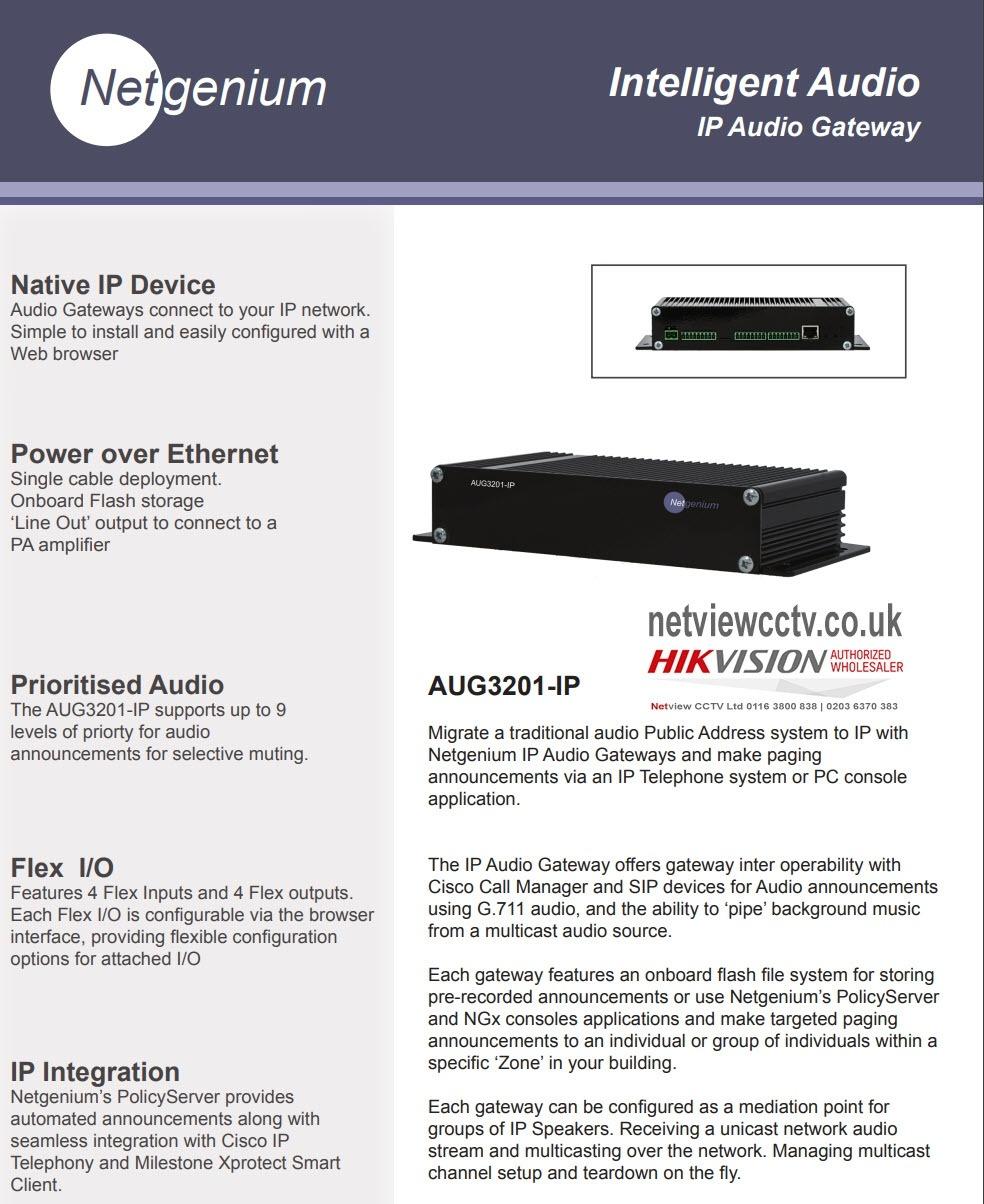 Network IP Audio Gateway Netgenium AUG3201-IP PoE Powered Network IP Audio Gateway Netgenium AUG3201-IP PoE Powered