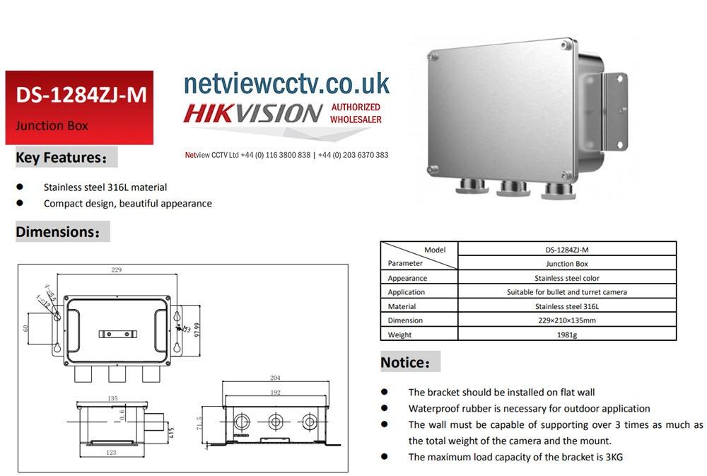 Hikvision DS-1284ZJ-M Datasheet